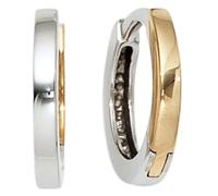 Creolen rund 333 Gold Gelbgold Weißgold bicolor Ohrringe Goldcreolen