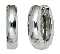 Creolen rund 585 Gold Weißgold Ohrringe Weißgoldohrringe Weißgoldcreolen