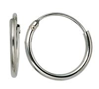 Creolen rund 585 Gold Weißgold Ohrringe Weißgoldohrringe Weißgoldcreolen