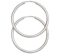 Creolen rund 585 Gold Weißgold Ohrringe Weißgoldohrringe Weißgoldcreolen