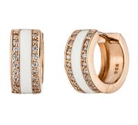 Creolen rund 925 Silber rotgold vergoldet mit Zirkonia Ohrringe