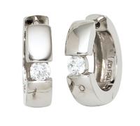 Creolen rund 925 Sterling Silber 2 Zirkonia Ohrringe Silbercreolen