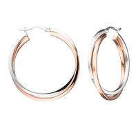 Creolen rund 925 Sterling Silber bicolor vergoldet Ohrringe