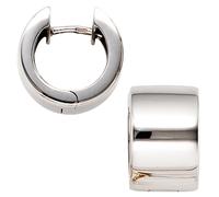 Creolen rund breit 375 Gold Weißgold Ohrringe Weißgoldohrringe Weißgoldcreolen
