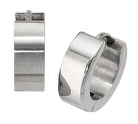 Creolen rund Edelstahl teilmattiert Ohrringe Edelstahlohrringe Edelstahlcreolen