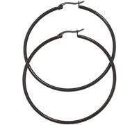 Creolen rund groß Edelstahl schwarz beschichtet Ohrringe