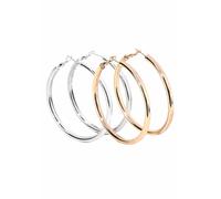 Creolen-Set FIRETTI "2 Paar, glänzend", gold (metallfarben, gelbgoldfarben), Ohrringe, Damen, 53mm, Metall (628180-0) metallfarben, gelbgoldfarben