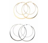 Creolen-Set FIRETTI "klassisch mit einem Hauch extravaganz", gold (metallfarben, gelbgoldfarben), Ohrringe, Damen, 75mm, Metall (773950-0) metallfarben, gelbgoldfarben