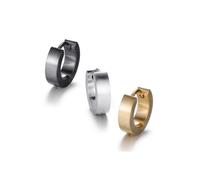 Creolen-Set FIRETTI "Multipack Schmuck Geschenk Ohrschmuck Creolenset", gelb (edelstahlfarben, gelbgoldfarben, schwarz), Ohrringe, Damen, 13,4mm, Edelstahl (49406367-0) edelstahlfarben, gelbgoldfarben