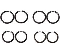 Creolen-Set FIRETTI "Multipack Schmuck Geschenk Ohrschmuck Ohrringe", schwarz (schwarz, grau, grau), Ohrringe, Damen, Edelstahl, Creolen-Set, Made in Germany - mit Hämatit (77335959-0)