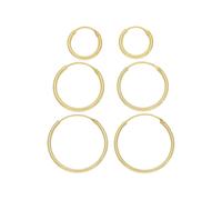 Creolen-Set FIRETTI "Multipack Schmuck Geschenk Silber 925 Ohrschmuck Creolenset", gold (gelbgoldfarben), Ohrringe, Damen, Silber 925 (Sterlingsilber) (21491364-0) gelbgoldfarben