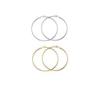 Creolen-Set "Multipack Schmuck Geschenk Edelstahl Ohrschmuck Ohrringe", gelbgoldfarben, silberfarben, ANISTON JEWELRY & WATCHES, Ohrringe, Damen, 70mm, Edelstahl, Made in Germany (48292201-0) gelbgold