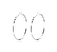 Creolen Silber 925 Creolen Groß, Hypoallergen Ohrringe Creolen 14K Vergoldete Breite Creolen Silber 925 Groß für Damen Mädchen30/40/50/60mm (50MM)