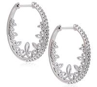 Creolen Silber Kristalle Silber Ohrringe Creolen mittelgroß mit Steinen NOBEL SCHMUCK