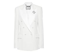 Crepe And Satin Double-Breasted Blazer Dame M