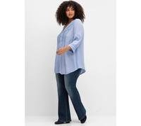 Crêpebluse himmelblau 56
