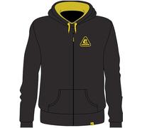Cressi Hoodie Unisex W/Zip Black/Yellow 2XL - Langärmeliges Sport Sweatshirt, Kapuze mit Kordelzug, 2 Taschen, Reißverschluss vorne, mit Stickerei Logo, Schwarz/Gelb, XXL, Unisex