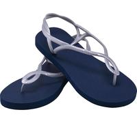 Cressi Damen Lady Flip Flop Marbella with Strap Premium Strandschuhe, Blau/Silber, 35/36