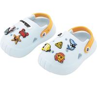 CRESSI seit 1946 - Jelly Kid Clogs - Kinder Sabot Sandalen Hausschuhe, Antirutsch Luftdurchlässig, Strand, Meer, Spaziergänge, Kindergarten und Hause, Druckknopfverschluss - Hellblau/Orange - 23/24 EU
