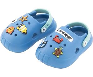 Cressi seit 1946 - Jelly Kid Clogs - Kinder Sabot Sandalen Hausschuhe, Antirutsch Luftdurchlässig, Strand, Meer, Spaziergänge, Kindergarten und Hause, Druckknopfverschluss - Blau/Hellblau - 33/34 EU