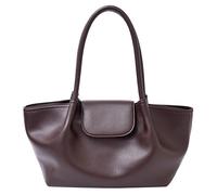 CRGANGZY Schicke, geräumige Damen-Handtasche aus PU-Leder, einfarbig, Unterarm-Geldbörse, großes Fassungsvermögen, ideal for Büro, Freizeit, Reisen (Rotkaffee)