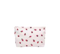 CRGANGZY Women Girls Beauty Kosmetic Tasche Erdbeer gedruckt Reisetacktasche Aufbewahrungstasche Organizer Schönheit Hülle Waschstaaten Aufbewahrungstasche (weiß)