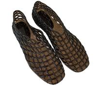 CRGANGZY Women Jelly Flats Mode Slip-on Flat Square Toe Bould Ballet Flats Leichtes Strandgeleeschuhe for den Sommerstrand atmungsaktiv (Black 37)