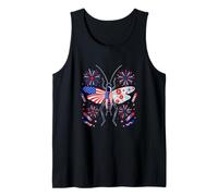 Cricket Floral US Flag 4th of July Insect Lover Patriotic Tank Top