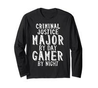 Criminal Justice Major By Day Gamer By Night Criminology Langarmshirt