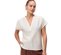 Crinklebluse ZERO "Damen mit V-Ausschnitt", Damen, Gr. 36, eggnog, Web, Obermaterial: 74% Viskose, 26% Polyamid, Strukturmuster, figurumspielend normal, V-Ausschnitt, weit, Blusen (57972348-36) eggnog