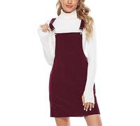 CRITOR Damen Latzhose aus Cord mit verstellbarem Riemen Latzkleid mit Hosenträgern