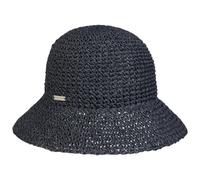Crochet Cloche Strohhut by Seeberger dunkelblau One Size