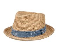 Crochet Raffia Fedora Strohhut by Stetson natur S (54-55 cm)