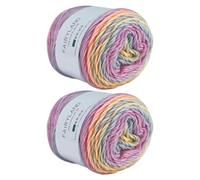 Crochet Yarn Set - Cotton 2 Pack Multicolor Knitting Thread | Soft Gradient