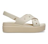 Crocs Brooklyn 4U Damen Sandalen mit Kreuzriemen, Keilabsatz, Frappé, 40 EU, Frappé, 39/40 EU