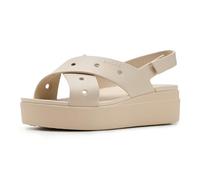 Crocs Brooklyn 4U Damen Sandalen mit Kreuzriemen, Keilabsatz, Frappé, 42 EU, Frappé, 42/43 EU