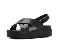 Crocs Brooklyn 4U Damen Sandalen mit Kreuzriemen, Keilabsatz, Schwarz, Größe 37, Schwarz, 36/37 EU