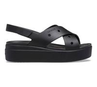 Crocs Brooklyn 4U Damen Sandalen mit Kreuzriemen, Keilabsatz, Schwarz, Größe 37, Schwarz, 36/37 EU