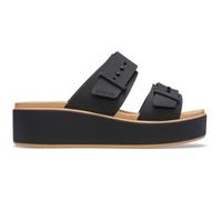 Crocs Damen Brooklyn Buckle Matte Wrap Low Wedge Keilsandale, Black Cashew, 36 EU