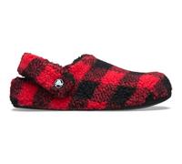 Hausschuh CROCS "Classic Buff Check Cozzy Slipper", Herren, Gr. 43, schwarz, rot, Croslite™, Fleece, kariert, Basic, Schuhe, Pantoffel, Mule mit kariertem Muster (83165523-43) schwarz, rot