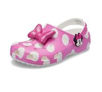 Clog CROCS "Minnie Mouse Classic", Mädchen, Gr. 23, pink multifarben, Schuhe Clog, Sommerschuh, Hausschuh, Strandschuh mit schwenkbarem Fersenriemen (30179801-23)