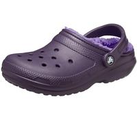 Clog CROCS "Classic Lined", Damen, Gr. 36, lila (schwarz iris), Croslite™, Schuhe Clog, Pantolette, Hausschuh, Winterschuh mit Warmfutter (95452511-36) schwarz iris