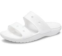 Crocs Classic Sandale - Unisex Sandalen für Erwachsene mit zwei Riemen - Slip-On-Sliders - Weiß - Größe 37-38