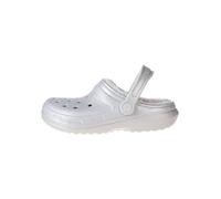 Clog CROCS "Classic Fuzz Lined Glitter", Damen, Gr. 38, silberfarben, Croslite™, Glitzer, Basic, Schuhe, mit Lüftungsöffnungen (45506630-38) silberfarben