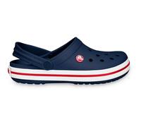 Clog CROCS "Crocband", Gr. 39, blau (marine, weiß, rot), Croslite™, kontrastfarbene Details, Schuhe Clog, Sommerschuh, Gartenschuh, Poolslides, mit farbiger Laufsohle (277182-39) marine, weiß, rot