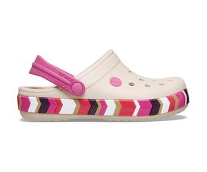 Crocs Crocband Chevron Band Clog Sandale Kinder Sandalen frappé-quiet rose Größe 29 Lifestyle
