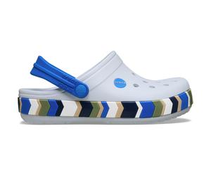 Crocs Crocband Chevron Band Clog Sandale Kinder Sandalen steel-blue blaze Größe 32 Lifestyle
