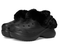 Crocs Damen Bae Gefütterte Clogs Fuzzy Plateau Hausschuhe, Schwarz, 38-39 EU