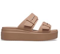Crocs Damen Brooklyn Buckle Low Wedge Sandal, Latte, 41/42 EU