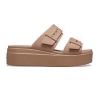 Crocs Damen Brooklyn Buckle Low Wedge Sandal, Latte, 38/39 EU
